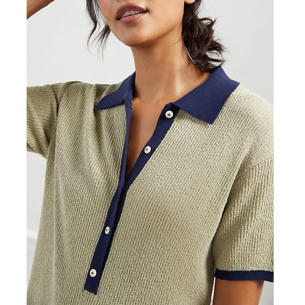 Anthropologie polo knit romper play suit - Picture 3 of 9